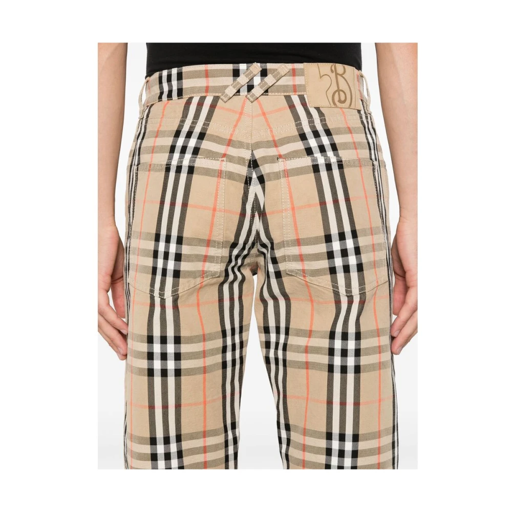 Burberry Ruitpatroon Katoenen Jeans Beige Heren