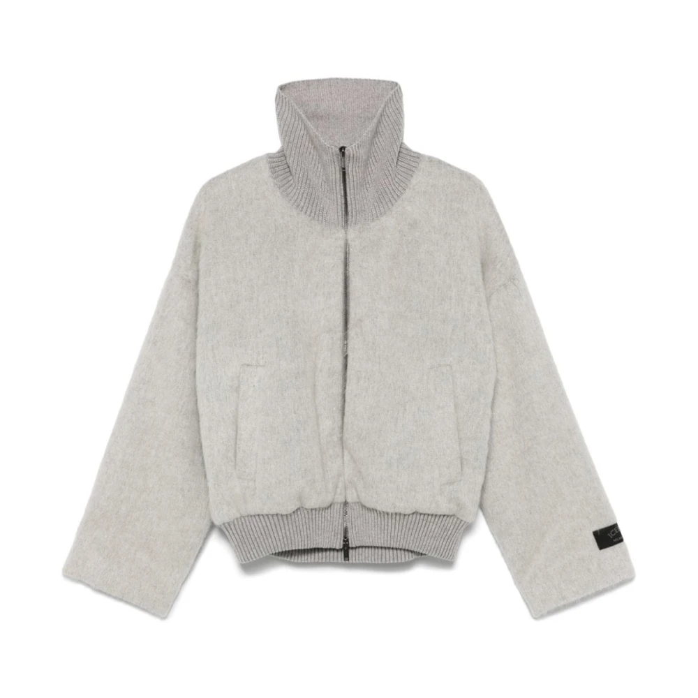 Iceberg Grijze textuurjas met logopatch Gray Dames