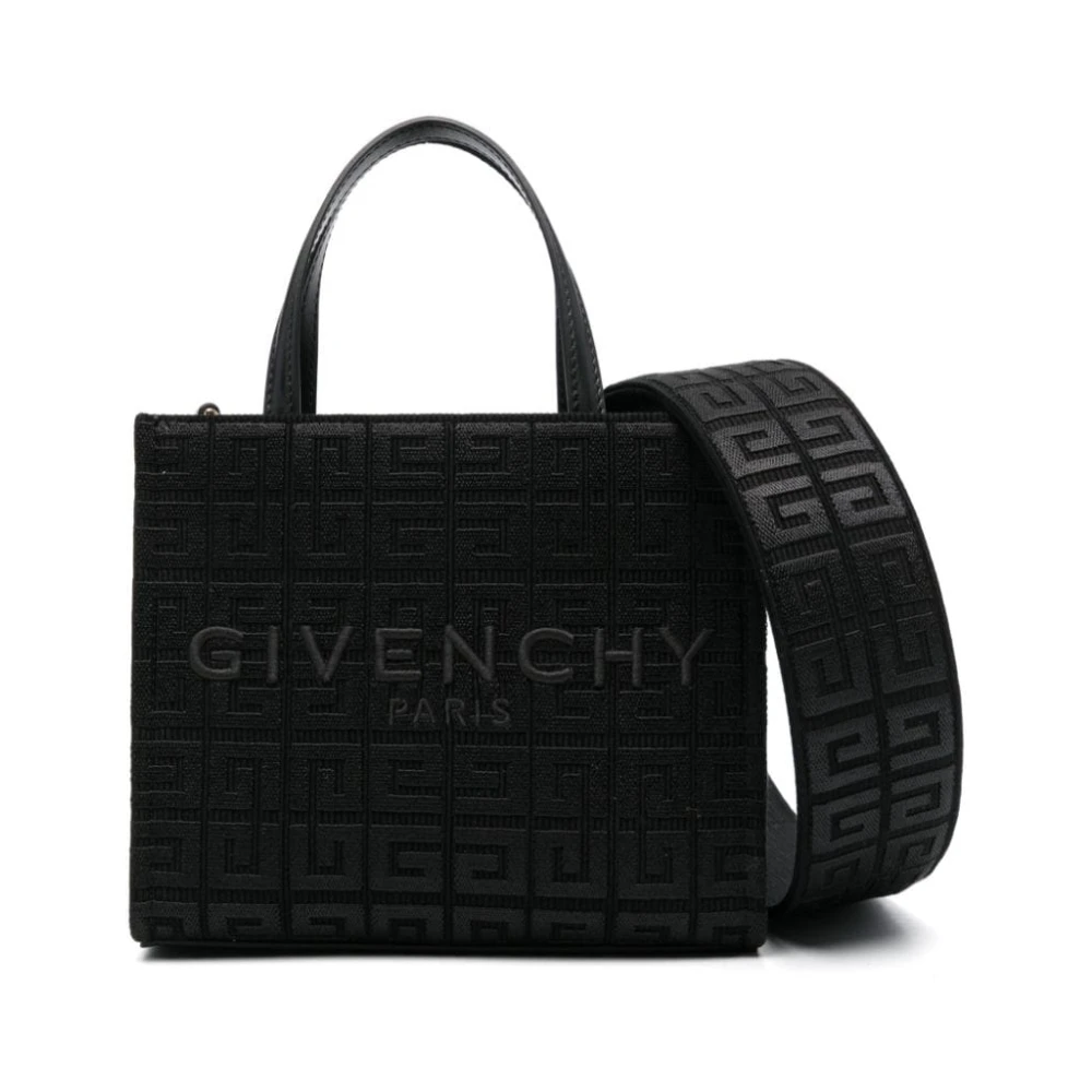 Givenchy Zwarte Geborduurde Handtas met 4G Motief Black Dames
