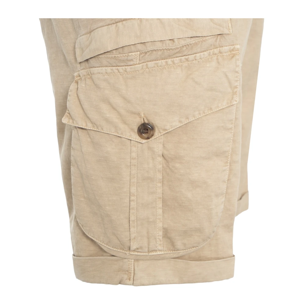 Myths Beige Cargo Bermuda's Stijlvolle Pasvorm Zakken Beige Heren