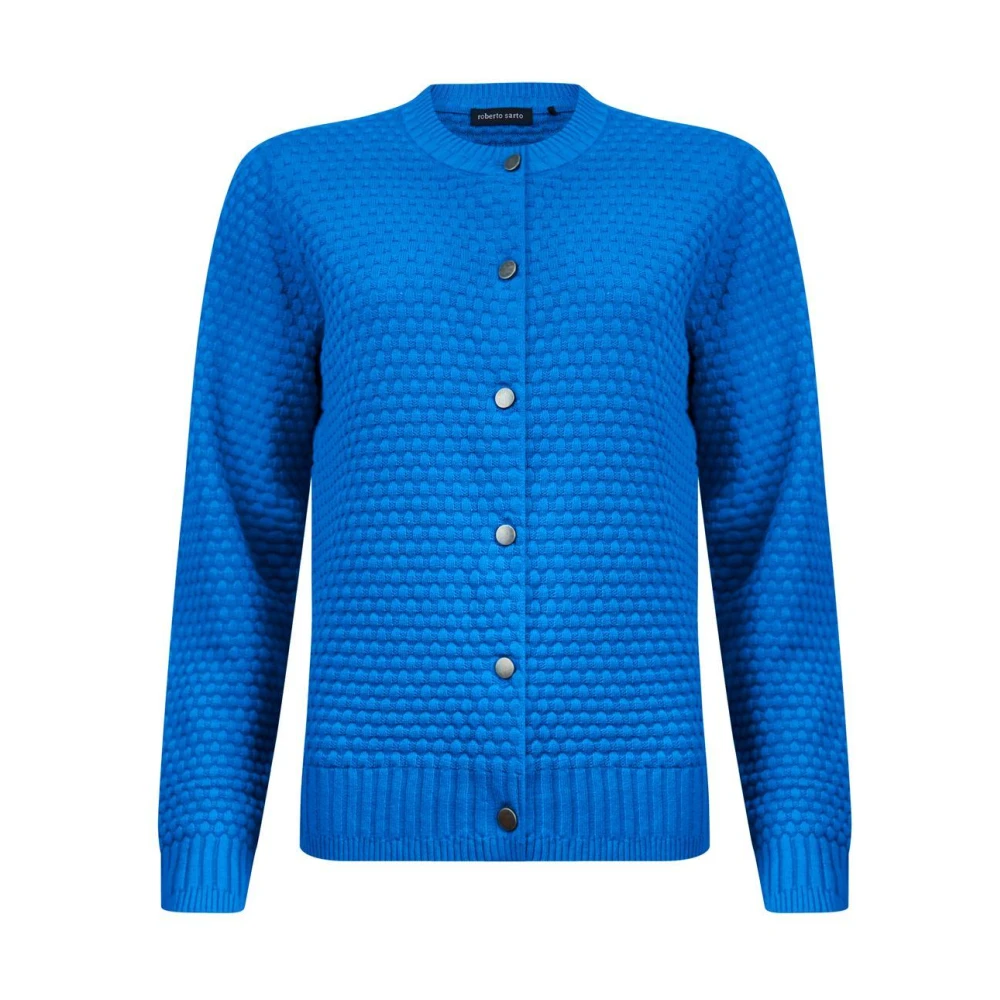 Roberto sarto Cardigan Korenbloemblauw Langemouw Blue Dames