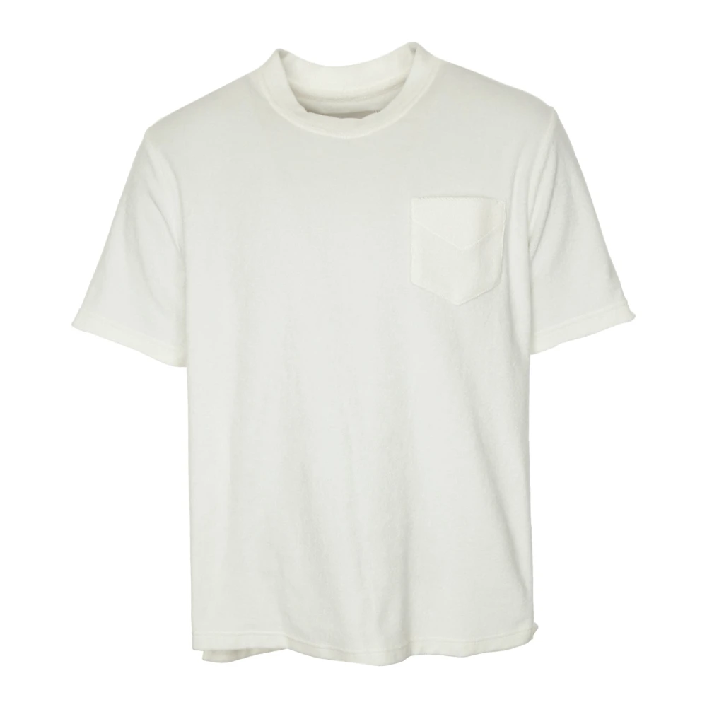OAS Geborduurde Zak Terry T-Shirt White Heren