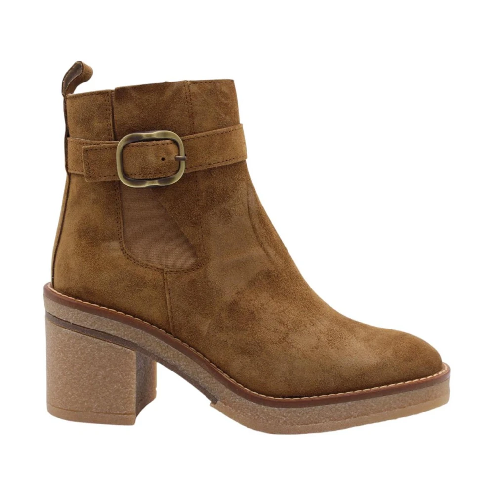 Alpe Brown Heeled Boots, Female, 4 Uk, Stylish Ankle Boots
