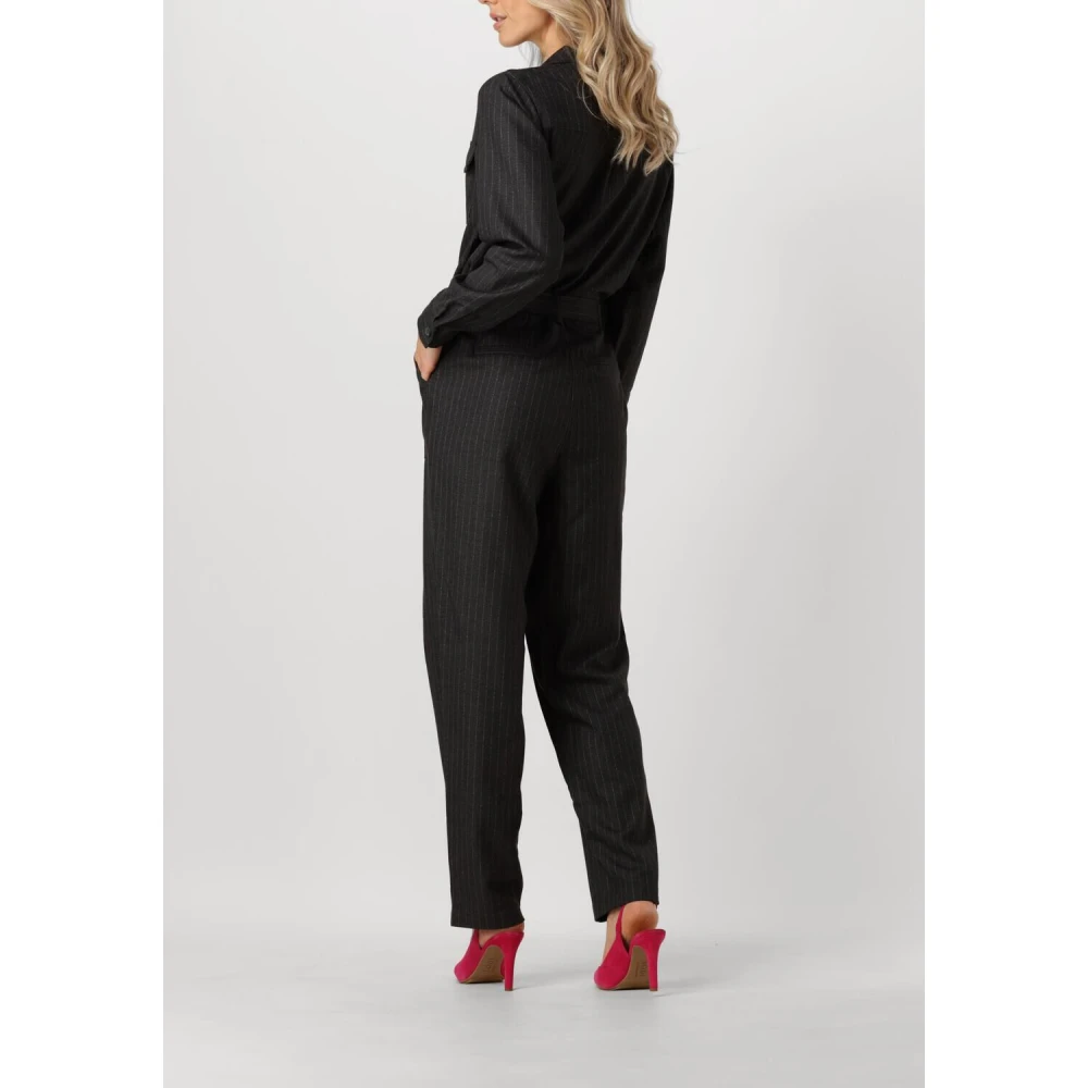 Aaiko Elegante Pinstripe Jumpsuit Black Dames