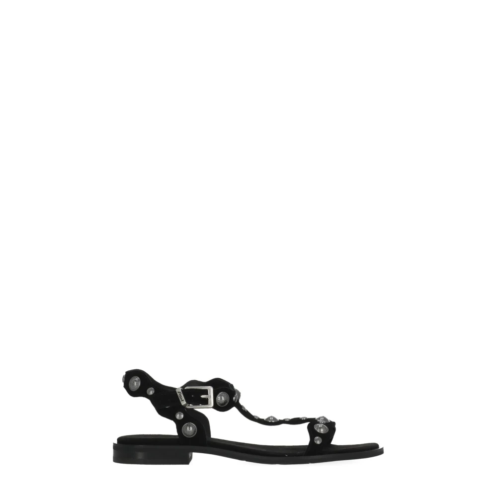 Ash Women's Black Phanny Studded Sandal - Flat Sandals - 7 Uk - Shoes