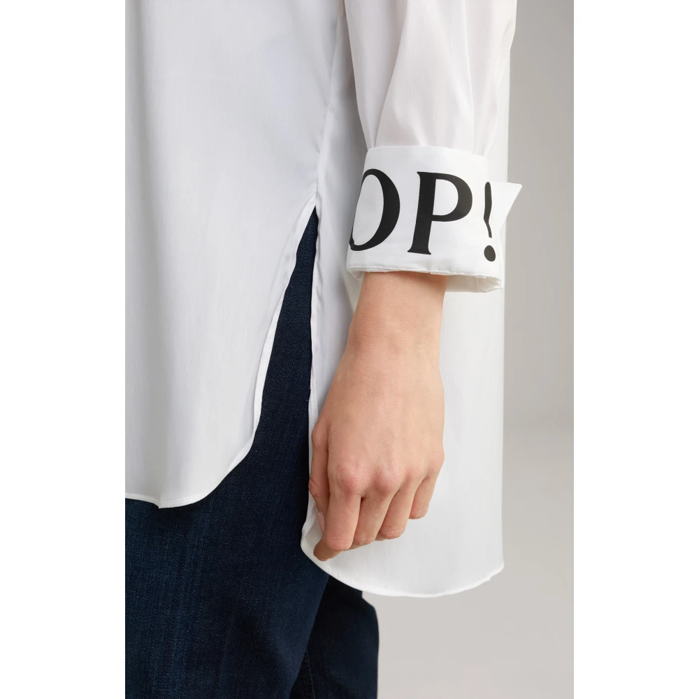 Joop! Witte blouse met zijsplitten White Dames