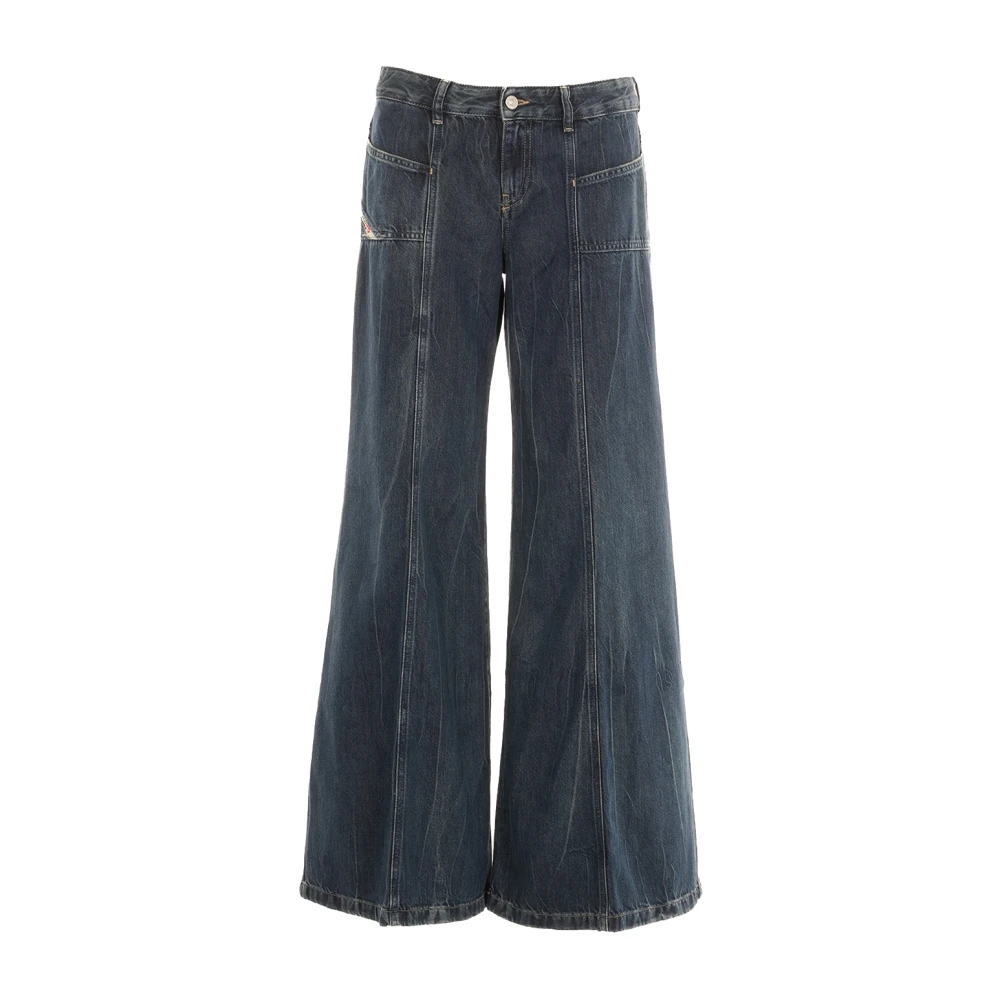Diesel Kvinno Blå Jeans Dam, W25, Denim, D-Akii Wide Jeans
