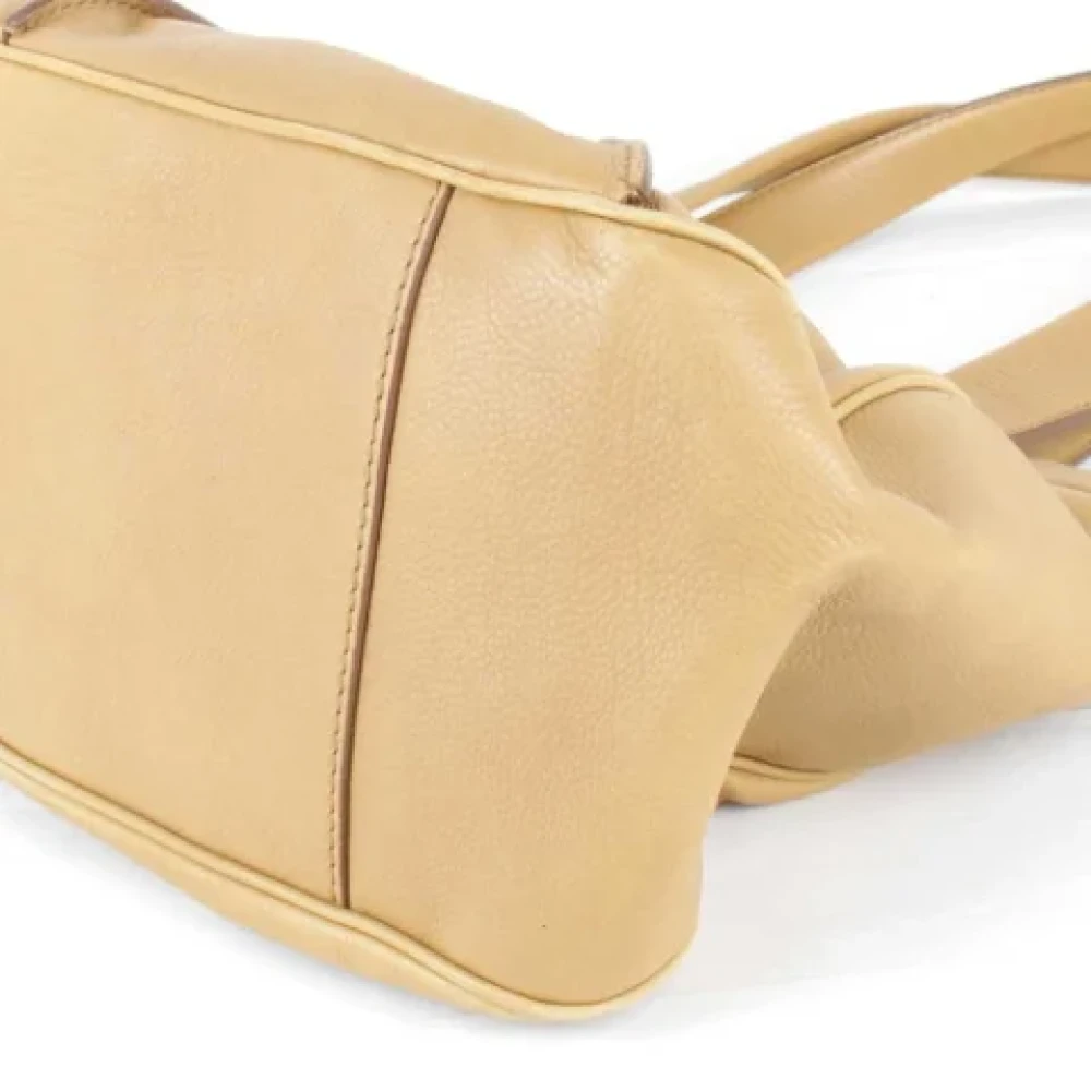 Celine Vintage Pre-owned Leather shoulder-bags Beige Dames