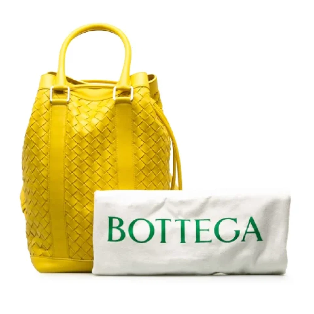 Bottega Veneta Vintage Pre-owned Leather backpacks Yellow Dames