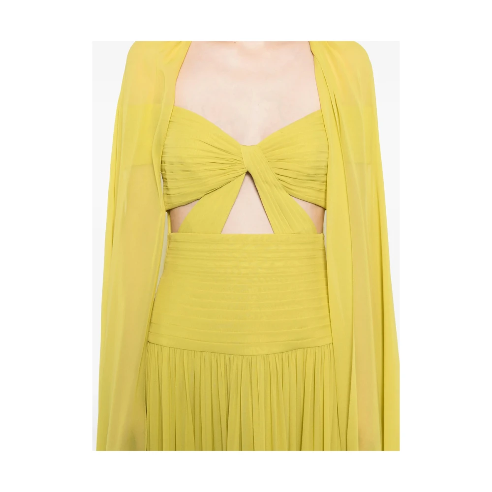 Elie Saab Lichtgroene Sweetheart Neck Jurk Yellow Dames