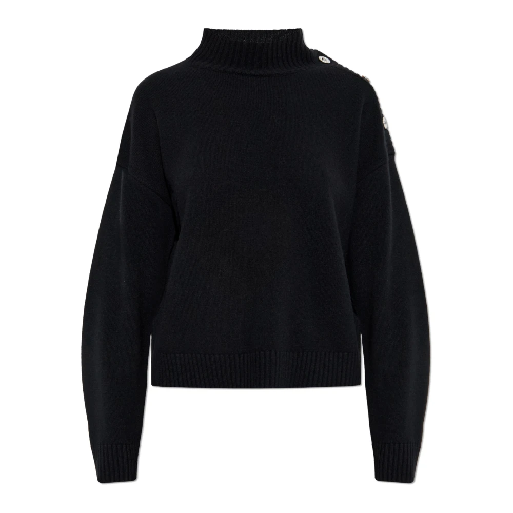 Versace Donna Nero Wool-Cashmere Knit Boxy Sweater