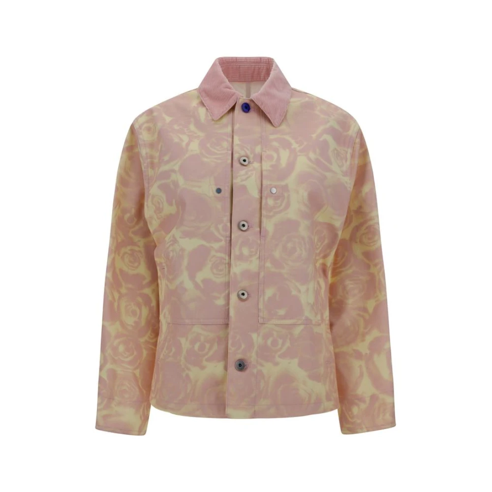 Burberry Denim jack met fluwelen kraag Pink Dames