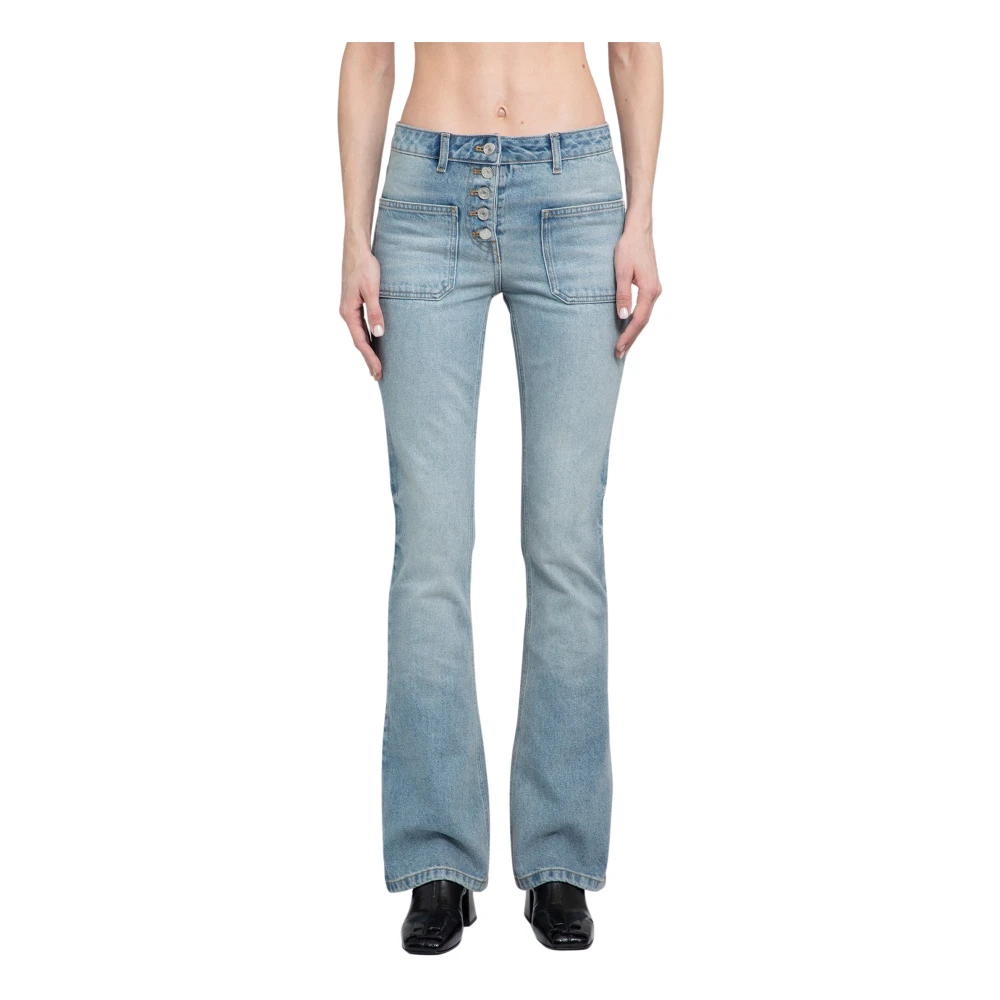 Courrèges Blå Denim Bootcut Byxor Blue, Dam