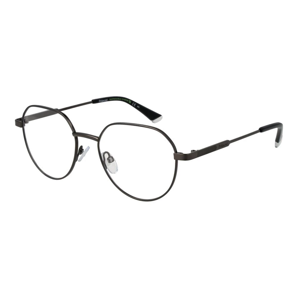 Polaroid Men's Gray Glasses, One Size, Grey Metal Full-Rim Optical Frames