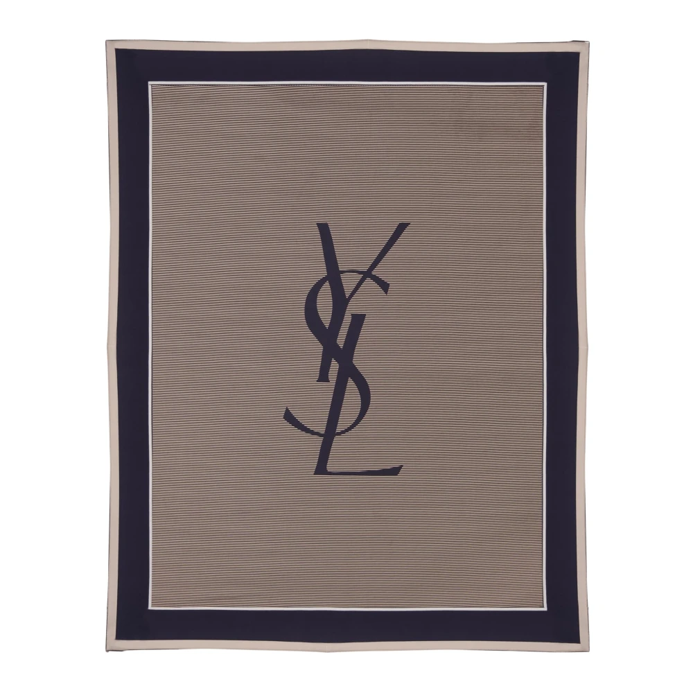Saint Laurent Brown Silk Scarves, Unisex, One Size, Cassandre Stole