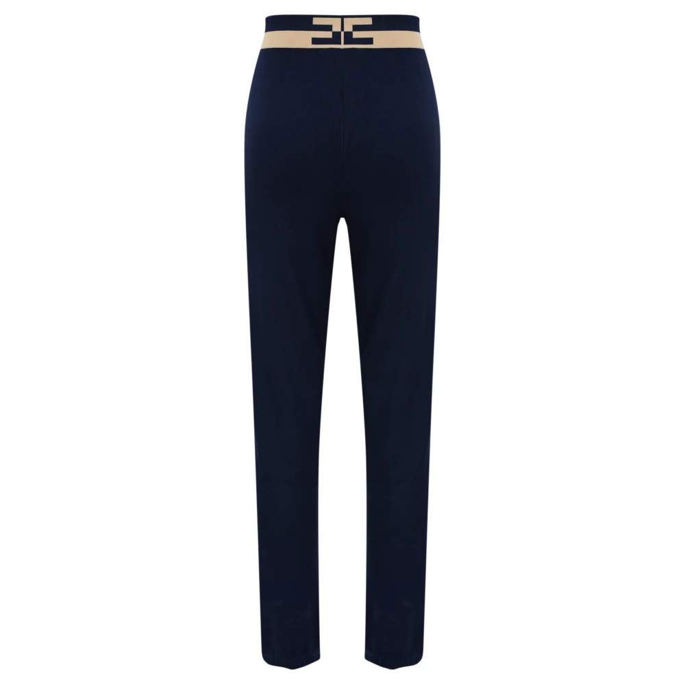 Elisabetta Franchi Viscose Damesbroek Navy Blauw Blue Dames