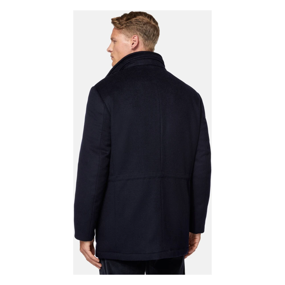 Boggi Milano Car Coat Blue Heren