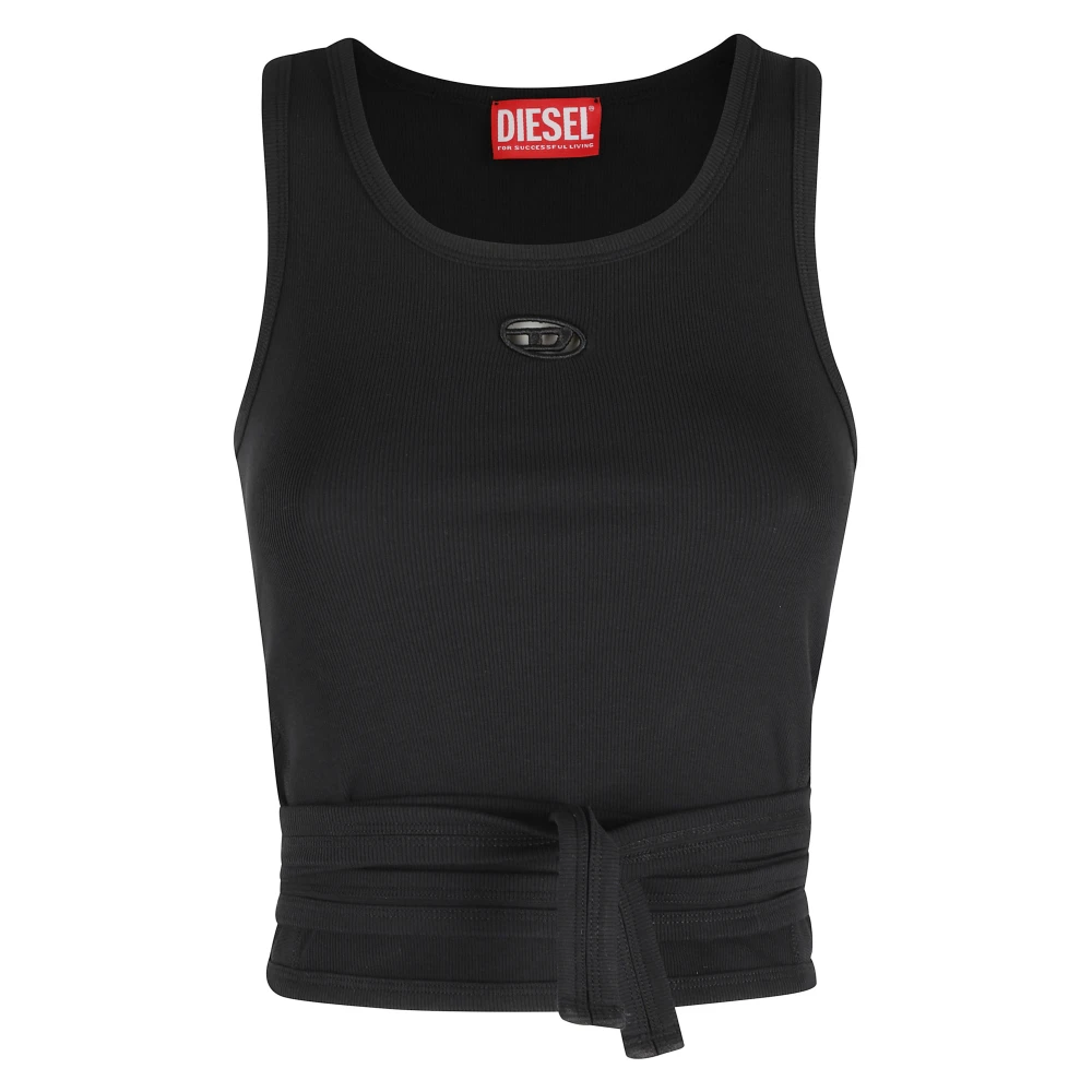 Diesel Women's Black Sleeveless Tops, S, Top Anky Tail S1