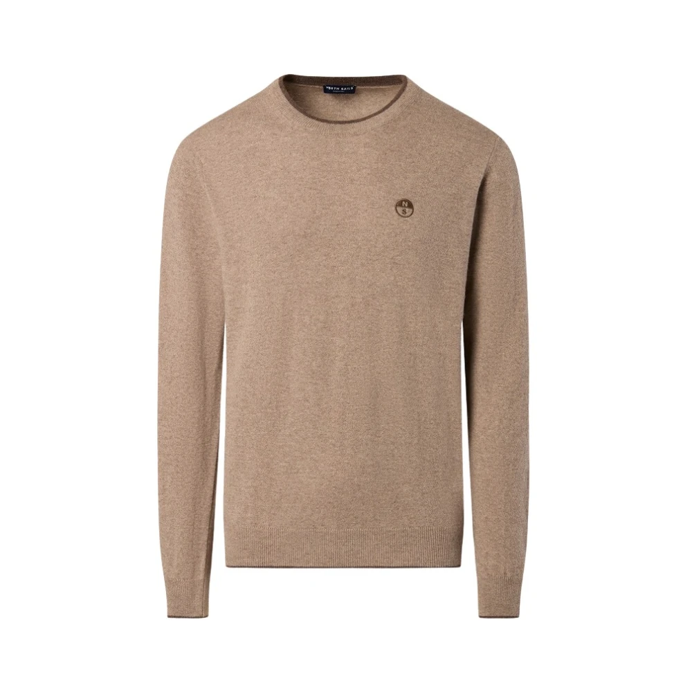 North Sails Men's Beige Jumper With Contrast Trim - Round-Neck Knitwear - 2XL - Knitwear