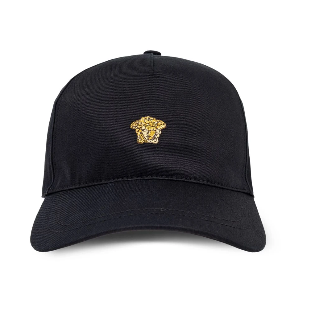 Versace Zwarte Stijlvolle Hoeden Black Heren