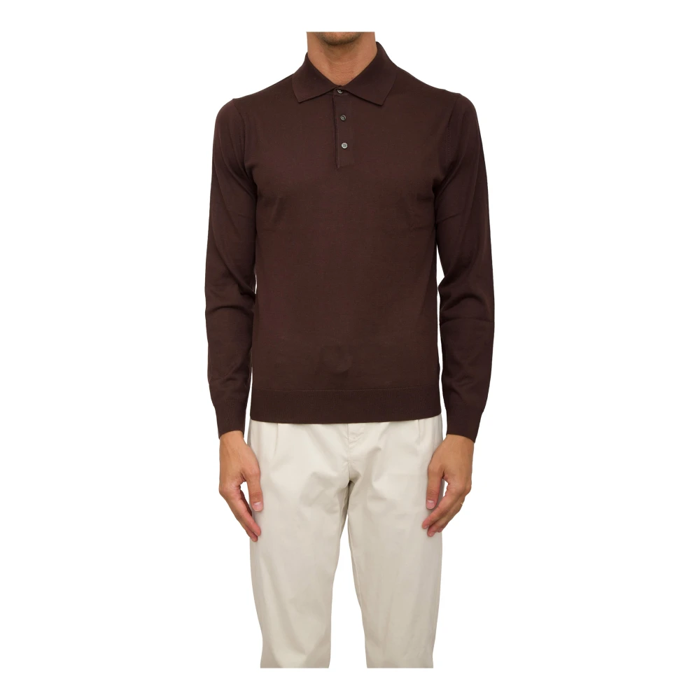 Corneliani Klassieke Polo Shirt voor Mannen Brown Heren