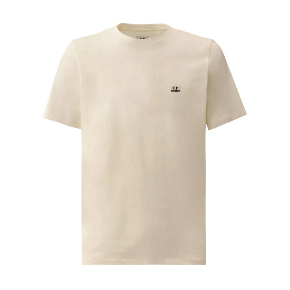 C.p. Company Men's White Jersey 30/1 T-Shirt With Logo Patch - Image 5