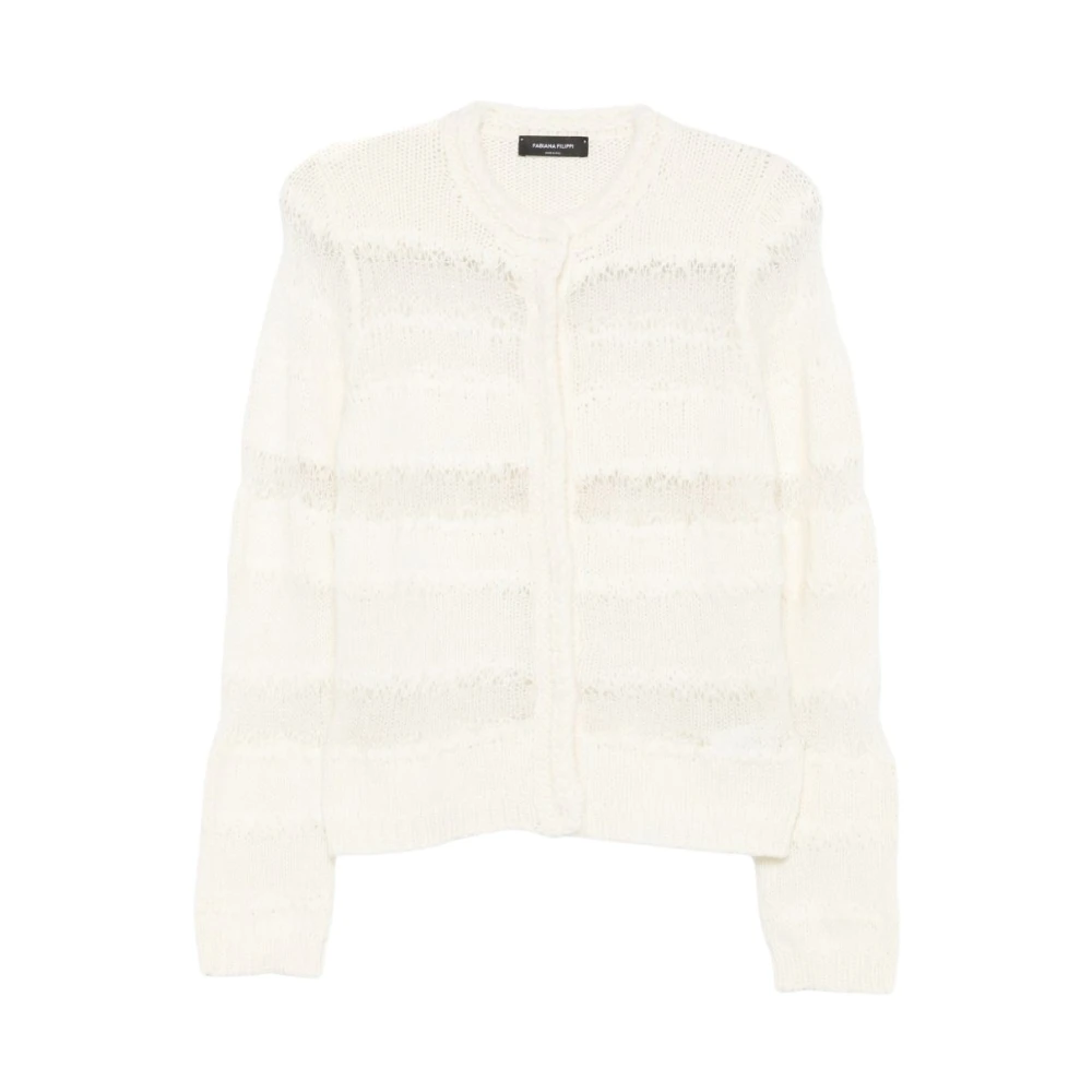 Fabiana Filippi Open-Knit Cardigan - Female - Cardigans - White - S - Knitwear