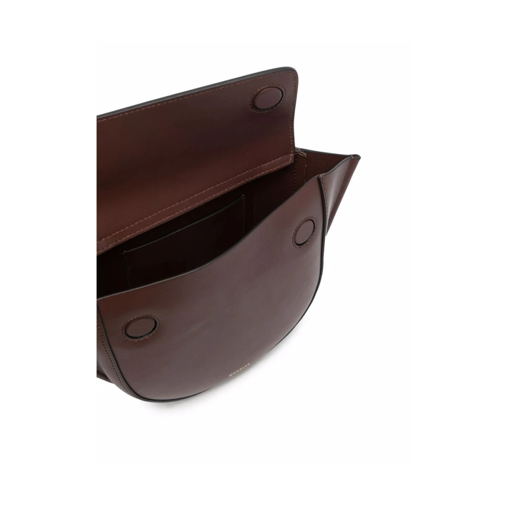 Wandler Bruin Leren Schoudertas met Logo Brown Dames