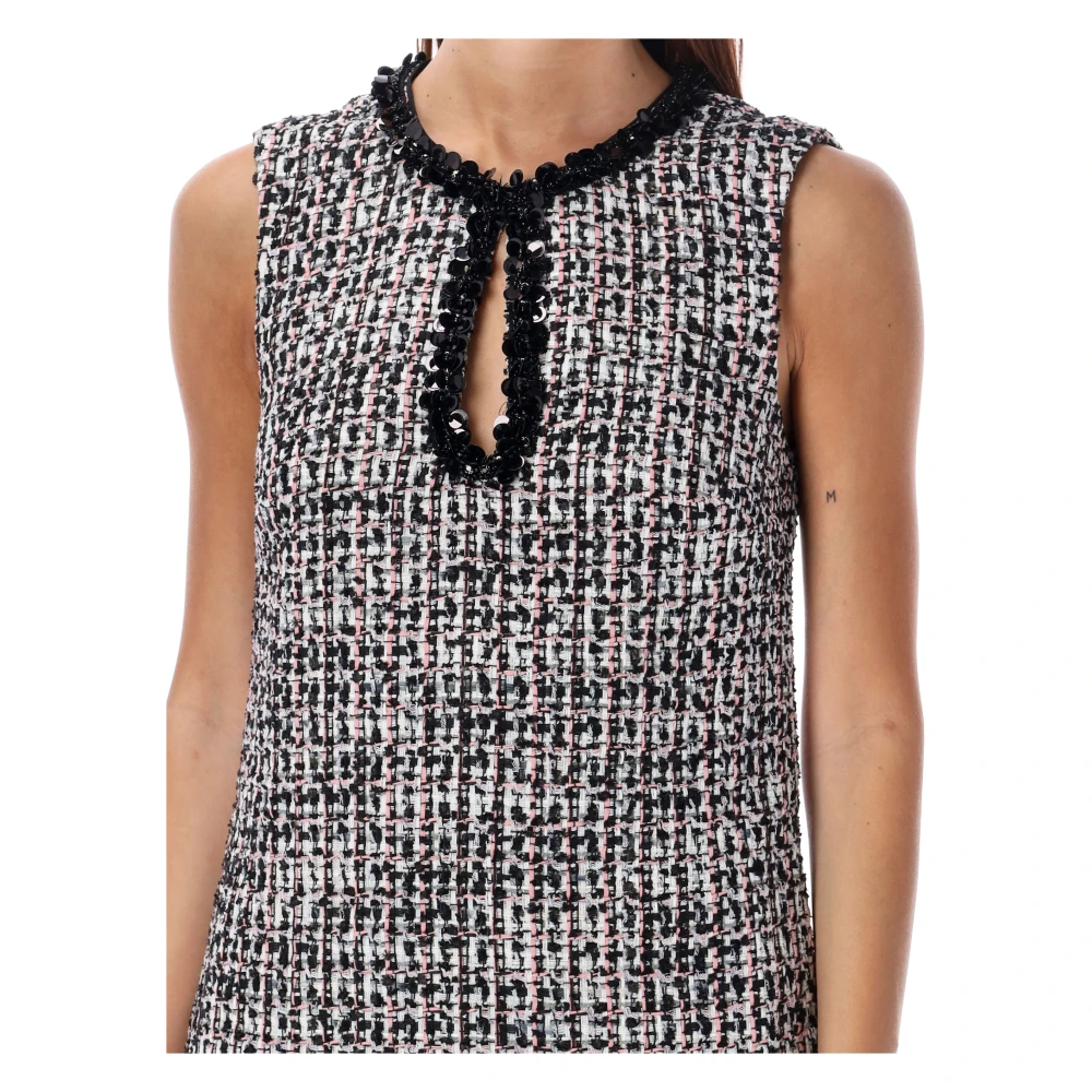 Self Portrait Zwarte Bouclé Mini Jurk Multicolor Dames