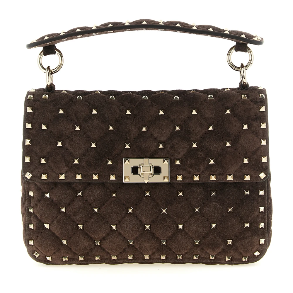 Valentino Garavani Rockstud Spike Shoulder Bag - Female - Handbags - Brown - One Size - Bags