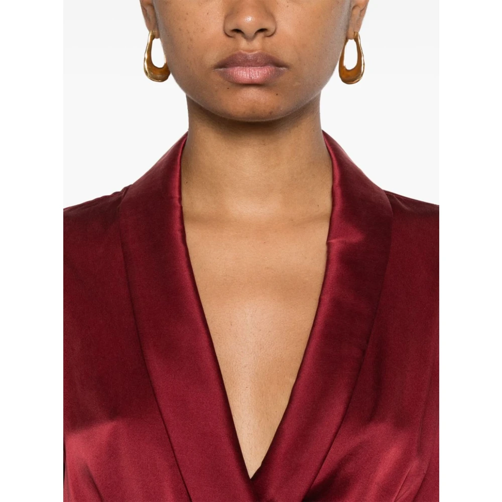 Zimmermann Paarse Zijden Wrap Top Purple Dames