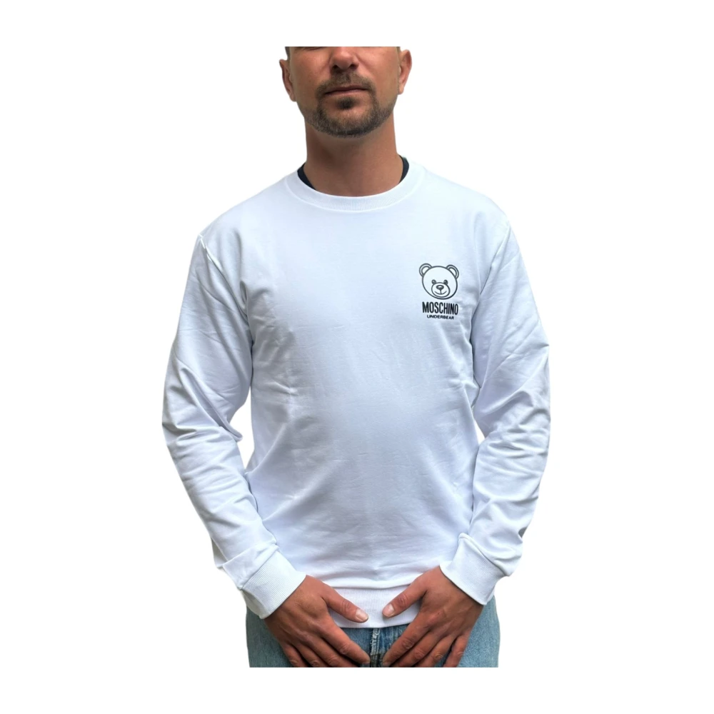 Moschino Stijlvolle Sweatshirt voor Modeliefhebbers White Heren