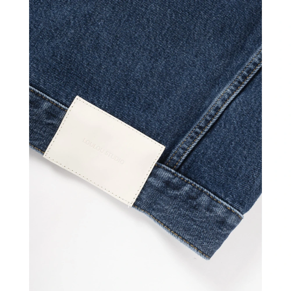 Loulou Studio Speelse Denimjasje met 3 4 Mouwen Blue Dames