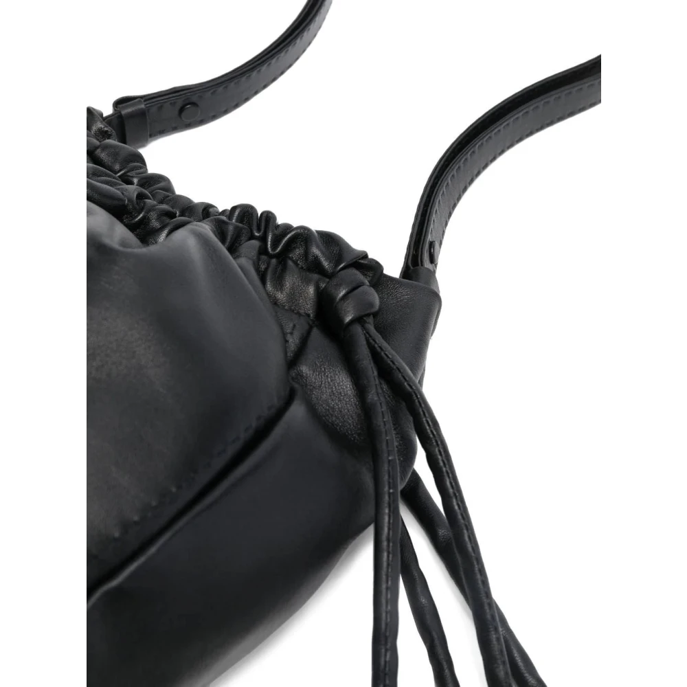 Proenza Schouler Zwarte Leren Trekkoord Schoudertas Black Dames