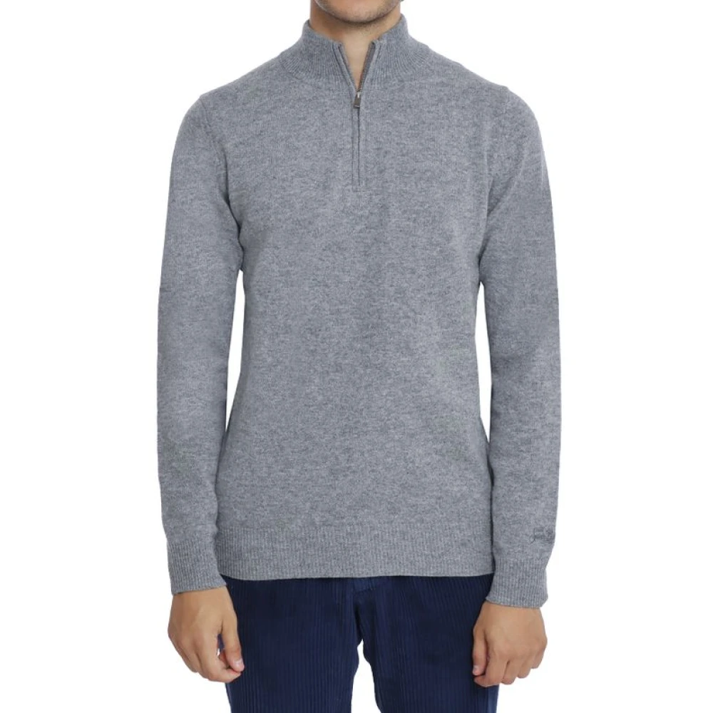Mc2 Saint Barth Men's Gray Turtlenecks, S, Regent Jumper