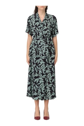 red-leaf-print-midi-dress