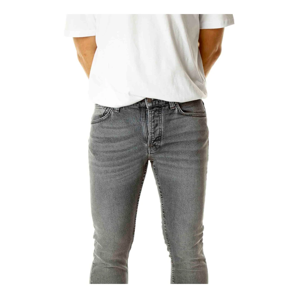 Nudie Jeans Slim Straight Fit Denim Jeans Gray Heren