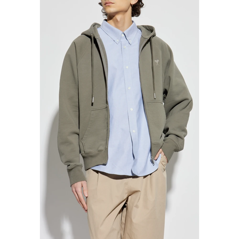Ami Paris Sweatshirt met Logo Gray Heren
