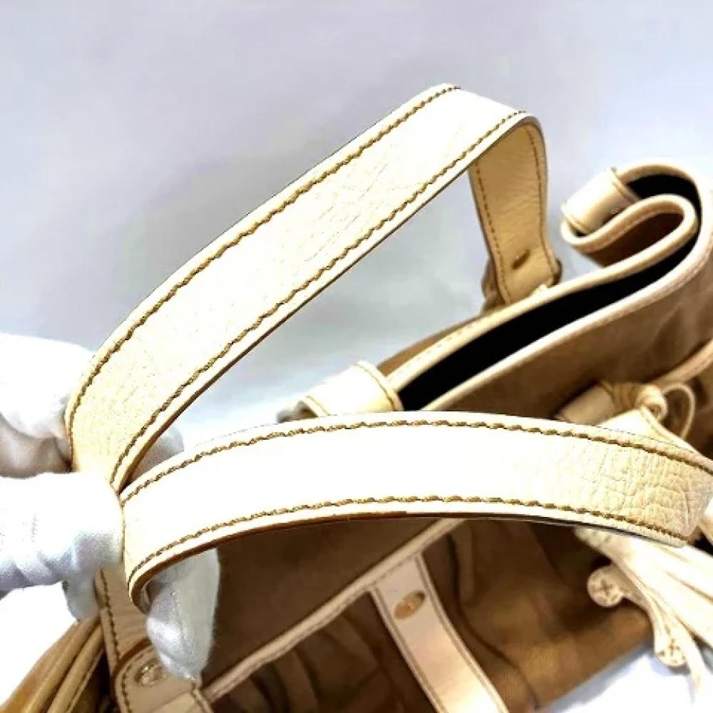 Celine Vintage Pre-owned Canvas handbags Beige Dames