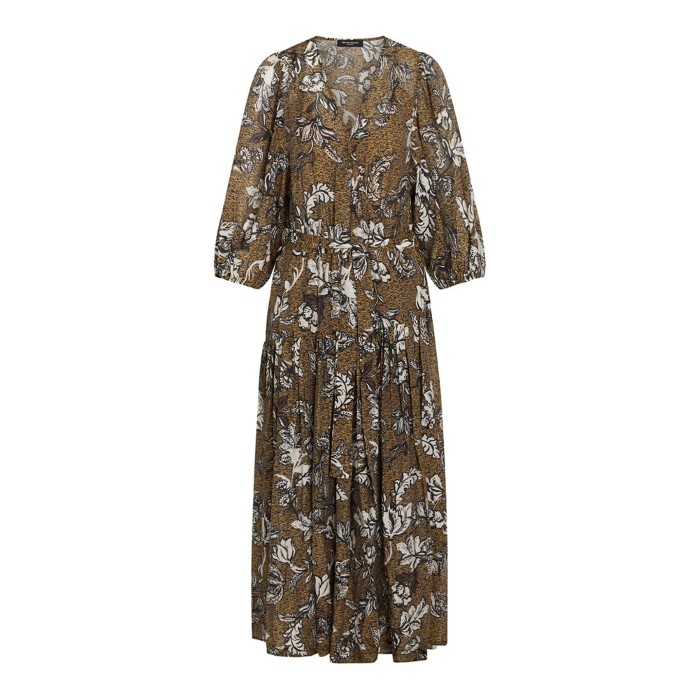 Bruuns Bazaar Bruin Bloemenprint Jurk met ¾ Mouwen Multicolor Dames