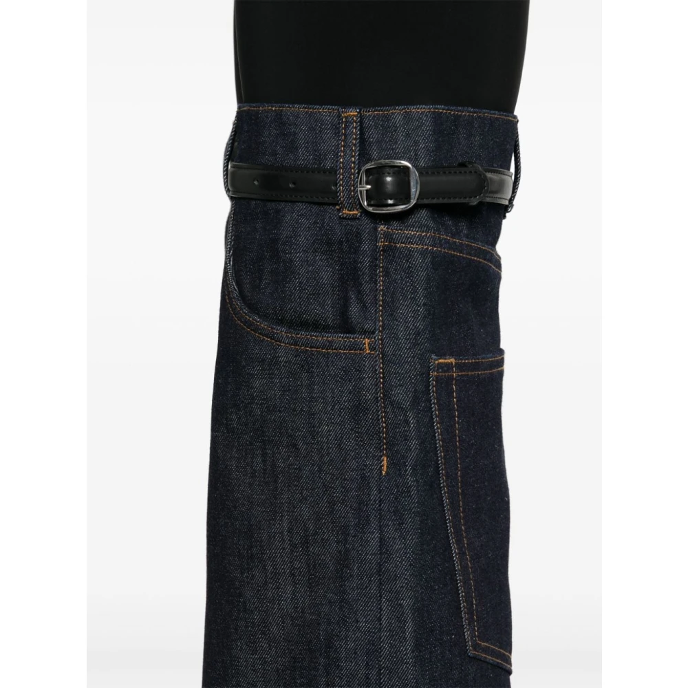 Coperni Wijde Denim Panel Jeans Black Dames