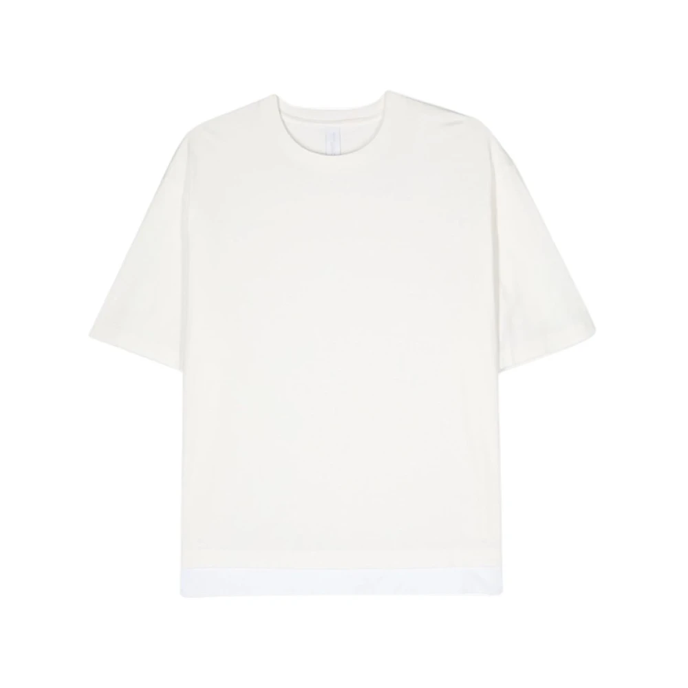 Neil Barrett Witte Katoenen T-shirt met Taille Streep White Heren