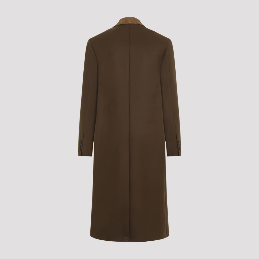 Amiri Donkerbruine wollen dubbele overcoat Brown Heren
