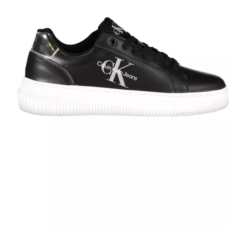 Calvin Klein Women's Black Polyester Sneaker With Contrasting Details