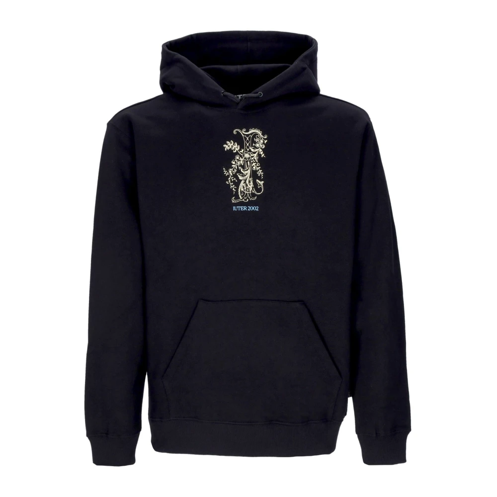 Iuter Black Hoodie With Kangaroo Pocket - Male - Hoodies - Xs - Sweatshirts & Hoodies