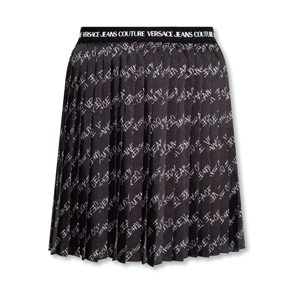 Versace Jeans Couture Women's Black Short Skirts, S, Pleated Skirt