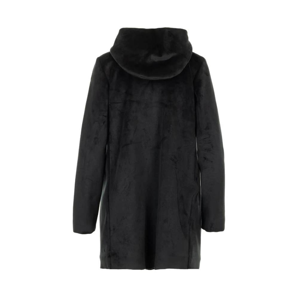 RRD Zwarte Velvet Neo Parka Jas Black Dames