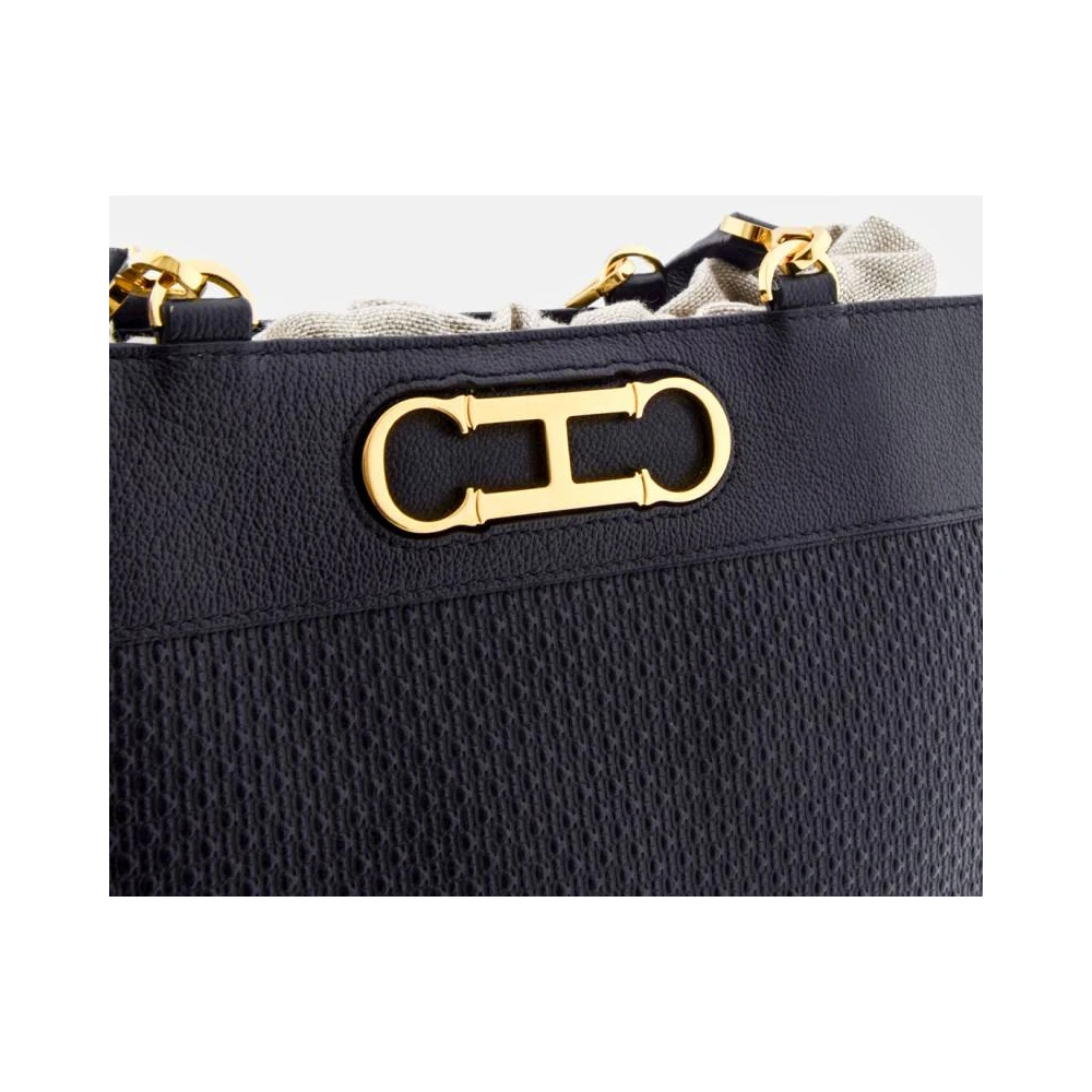 Carolina Herrera Luxe Shoppingtas met Initialen Insignia Black Dames
