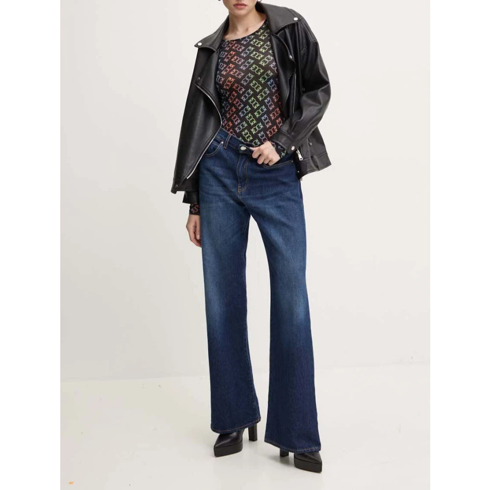 pinko Wide Leg Jeans Wanda Model Blue Dames