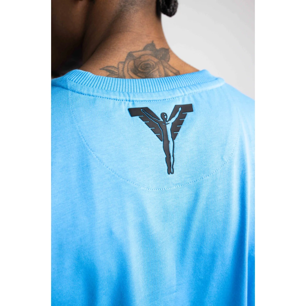 carlo colucci Icarius Heren T-Shirt Blauw Casual en Trendy Blue Heren